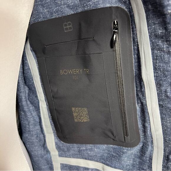 Monobi jacket bowery field jacket tailored techies linen coated Sz XS - Picture 6 of 8